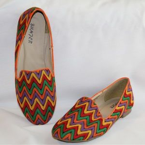 Vintage colorful kitten heels pretty much flats size 8. Brand is bumper